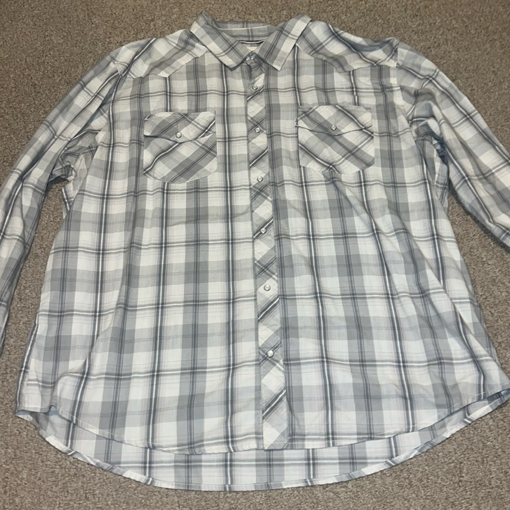 Levi white and gray western button down XXL